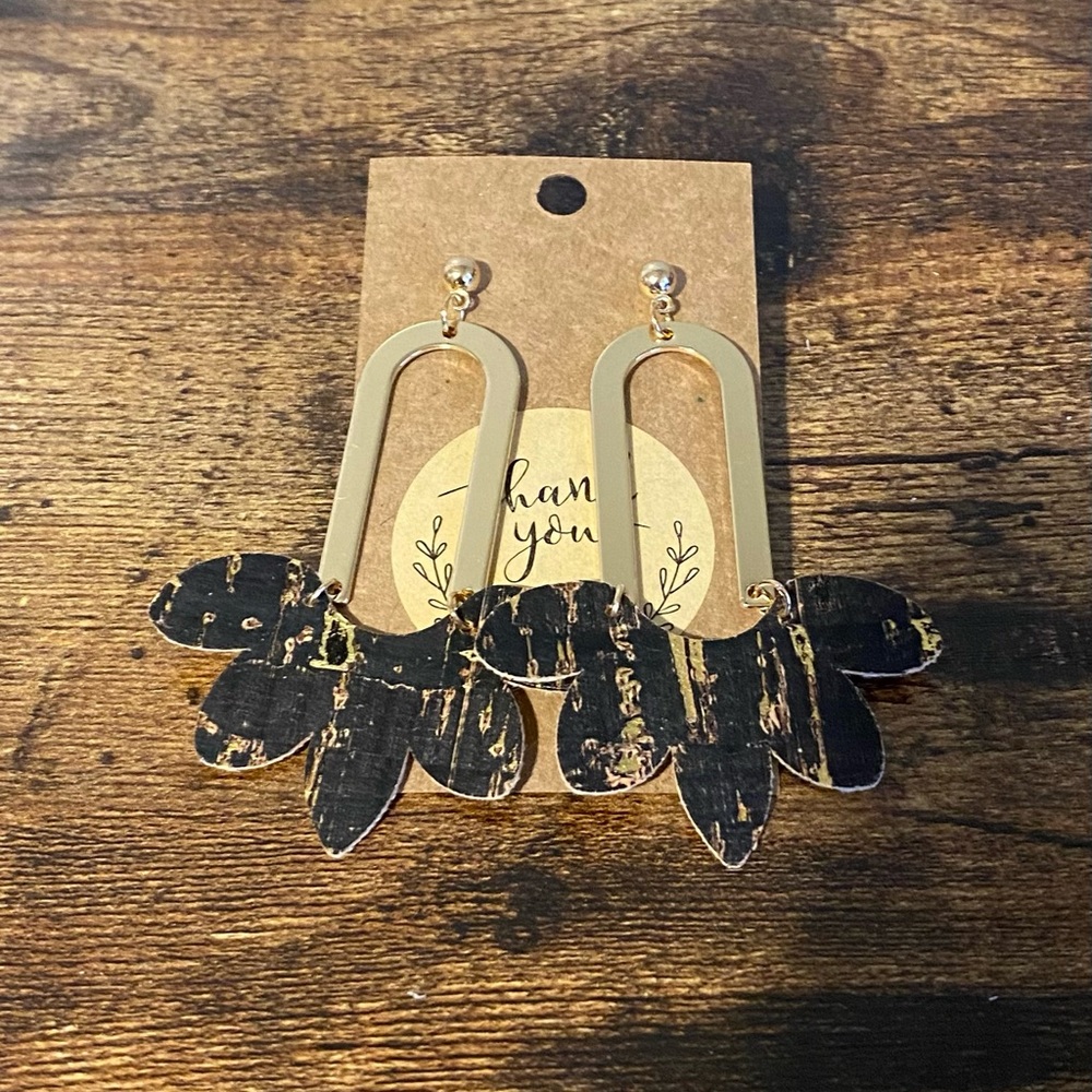 Faux leather earrings
